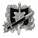 King Arthur's sword tattoo design idea