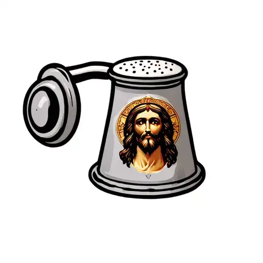 salt shaker that says jesus tattoo design idea