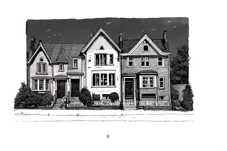 Polish houses tattoo design idea