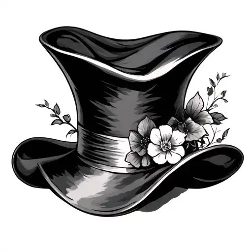 Alice in Wonderland hat tattoo design idea