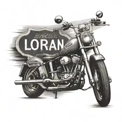 Route 66 sign and street sign "Loran" tattoo design idea