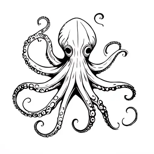 octopus wrapping its tentacles tattoo design idea