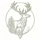 celtic deer head with trees tattoo design idea