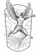 icarus falling tattoo design idea