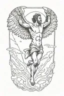 icarus falling tattoo design idea