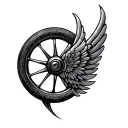 Wheel With Wings tattoo design idea