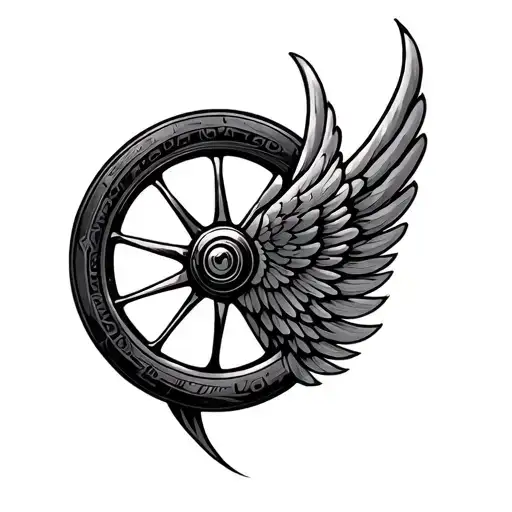 Wheel With Wings tattoo design idea