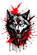 Evil wolf head tattoo design idea