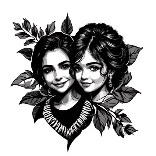 Create a nice tattoo for my step dad of my nieces names Jennifer and Leticia he's 62 so something that's cool but approp tattoo design idea