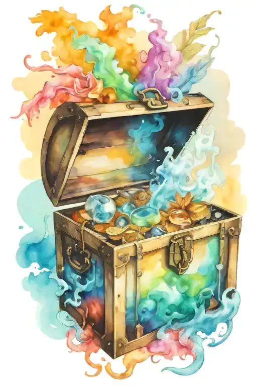 treasure chest smoking with ideas tattoo design idea