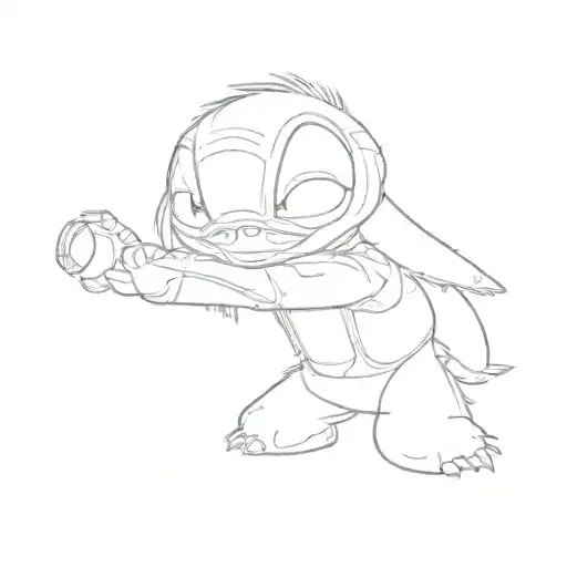 stitch from lilo and stitch craving tattoo design idea