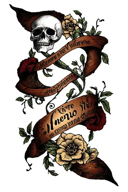mento Mori memento vivere creation wording tattoo design idea