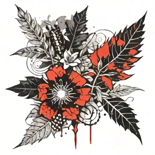 best friends galaxy flowers weed leaf tattoo design idea