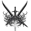 gothic sword tattoo design idea