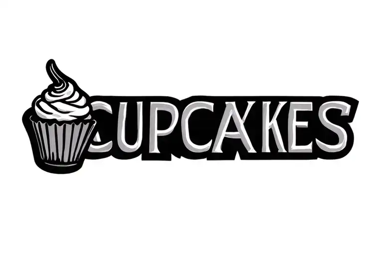 cupcake and whisk tattoo design idea