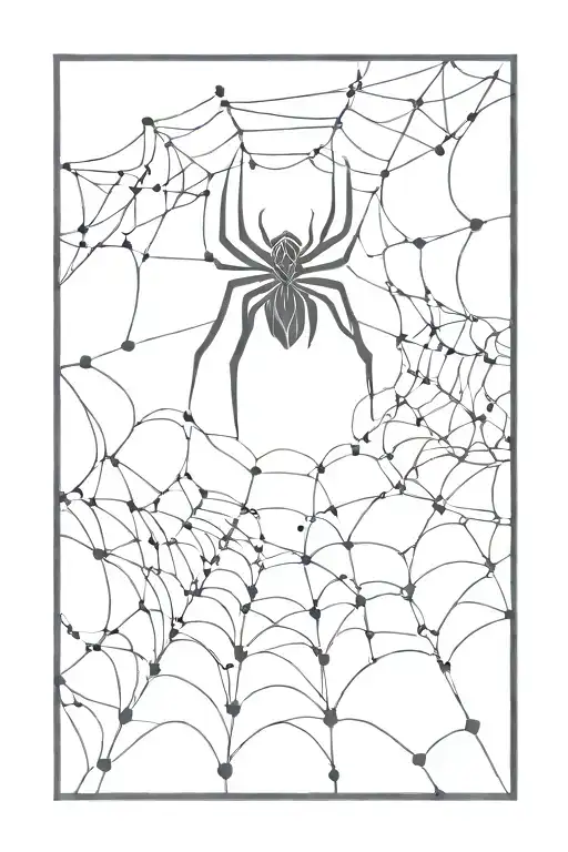 spider web, minimalist, abstract, negative space, no spider tattoo design idea
