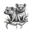 Rock Hyrax and Monkey tattoo design idea