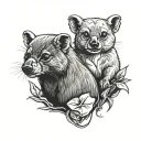 Rock Hyrax and Monkey tattoo design idea