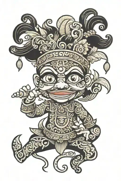 Indonesian puppet tattoo design idea