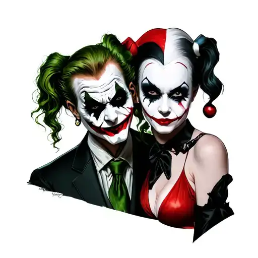 Joker And Harley Quinn tattoo design idea