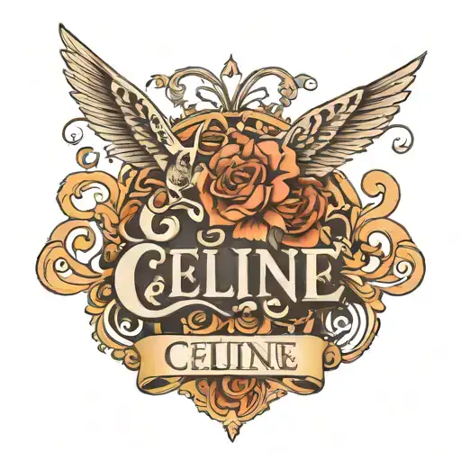 Celine name written tattoo design idea