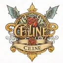 Celine name written tattoo design idea