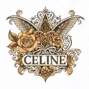 Celine name written tattoo design idea