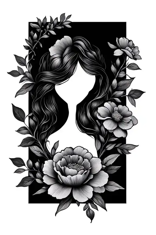 minimalist feminine tattoo design floral composition representing the family tattoo design idea