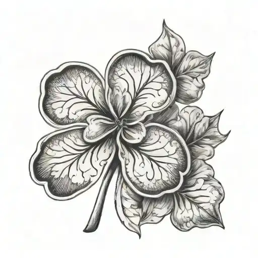 black clover five leaf clover tattoo design idea