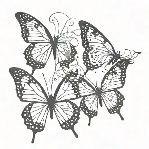 two butterflies tattoo design idea