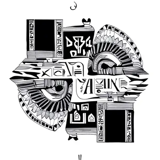 Amara, Aimee, Amelia written in Egyptian hieroglyphics tattoo design idea