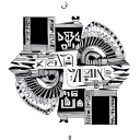 Amara, Aimee, Amelia written in Egyptian hieroglyphics tattoo design idea