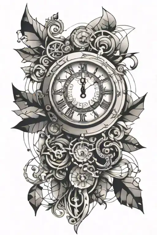 clock with filler tattoo tattoo design idea