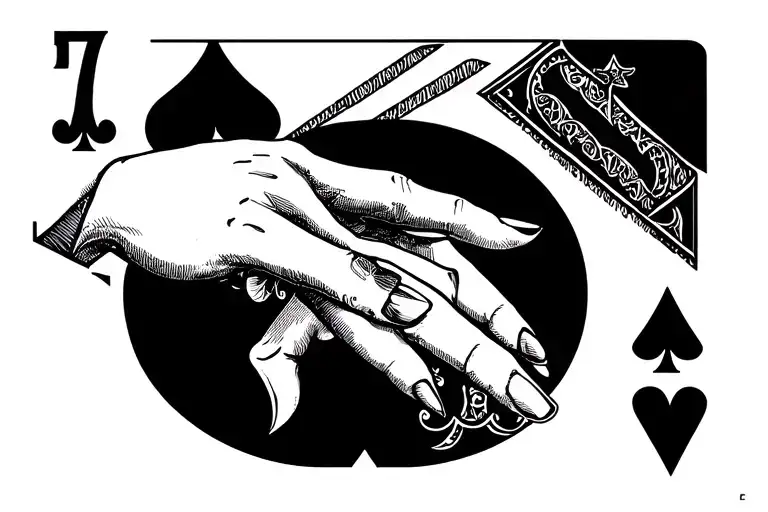 7 of spades, 2 of diamonds, “bad hand” tattoo design idea