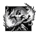 Prometheus stealing fire tattoo design idea