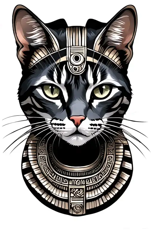 Egyptian cat tattoo design idea