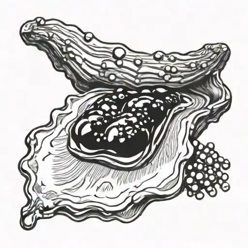 oyster with caviar topping tattoo design idea
