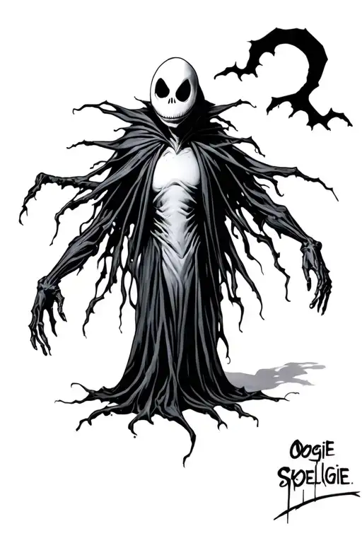 Oogie Boogie with jack skellington tattoo design idea