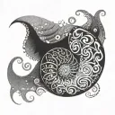 Nautilus spiral tattoo design idea