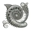 Nautilus spiral tattoo design idea