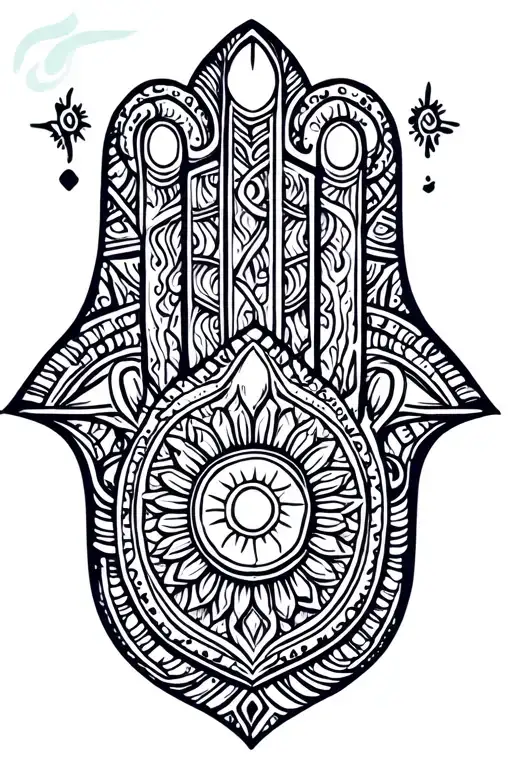 Hamsa Hand tattoo design idea