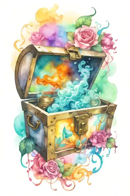 treasure chest smoking with ideas tattoo design idea