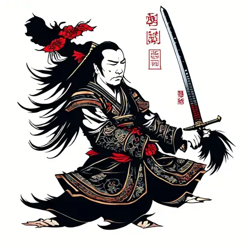 a ronin samurai, sword tattoo tattoo design idea