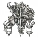 libra love taurus tattoo design idea