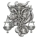 libra love taurus tattoo design idea
