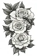 single ant coming out of a rose tattoo design idea