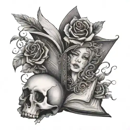 dark romance book inspired tattoo design idea