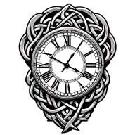 Celtic trinity knot clock face tattoo design idea