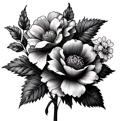 Floral design that ties into Baby Breath flowers on bicep tattoo design idea