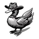 Cowboy Duck tattoo design idea